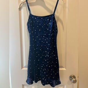 Dark blue velvet dress
